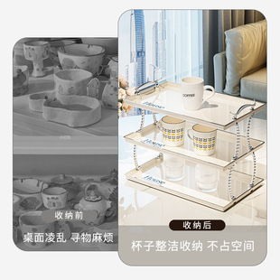 杯子置物架子水杯家用办公室收纳轻奢餐桌咖啡杯马克杯茶杯架托盘