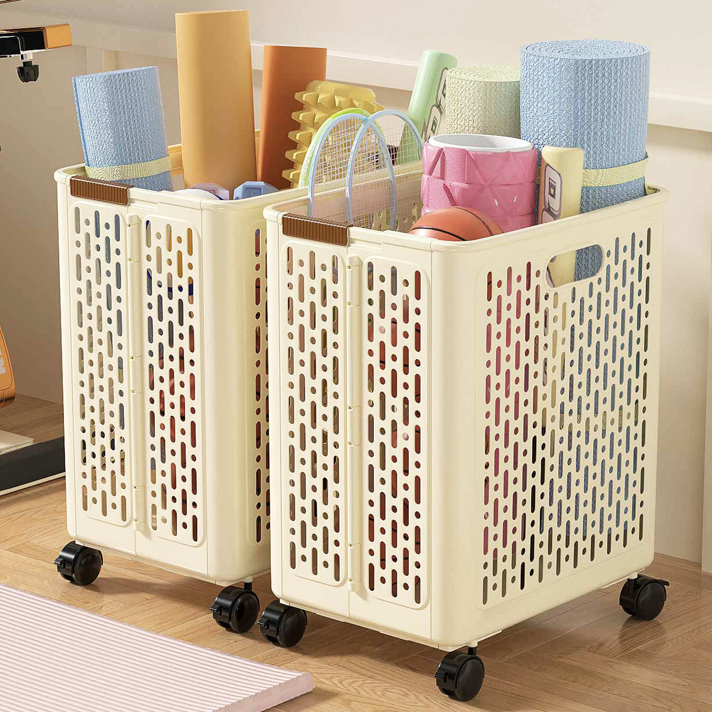 瑜珈垫收纳筐健身器材收纳篮球收纳层架运动羽毛球拍球类置物架家,收纳整理,运动器材收纳用具,淘宝优惠券,粉丝福利购,淘宝优惠卷