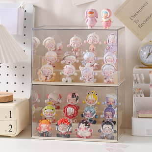 盲盒收纳展示架多层透明大号手办收纳盒公仔小摆件展示盒