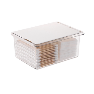 镜柜下抽屉式收纳盒卫生间化妆品卸妆棉口红棉签透明置物架神器