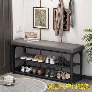 鞋架入户门鞋架多层家用门口收纳换鞋凳小窄门口鞋架玄关换鞋凳子