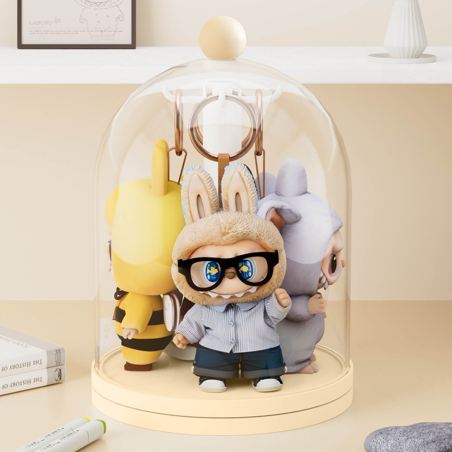 拉布布2025新款手办展示盒架收纳