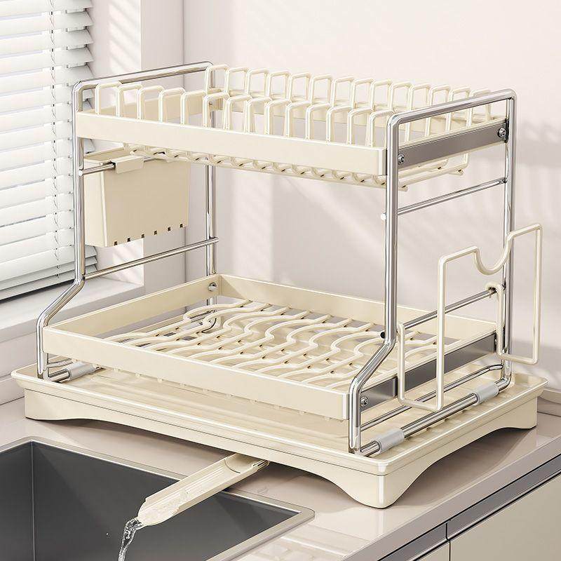 碗碟收纳架厨房置物架台面沥水碗架家用碗盘筷双层餐具收纳盒置地,厨房/烹饪用具,碗架,淘宝优惠券,粉丝福利购,淘宝优惠卷