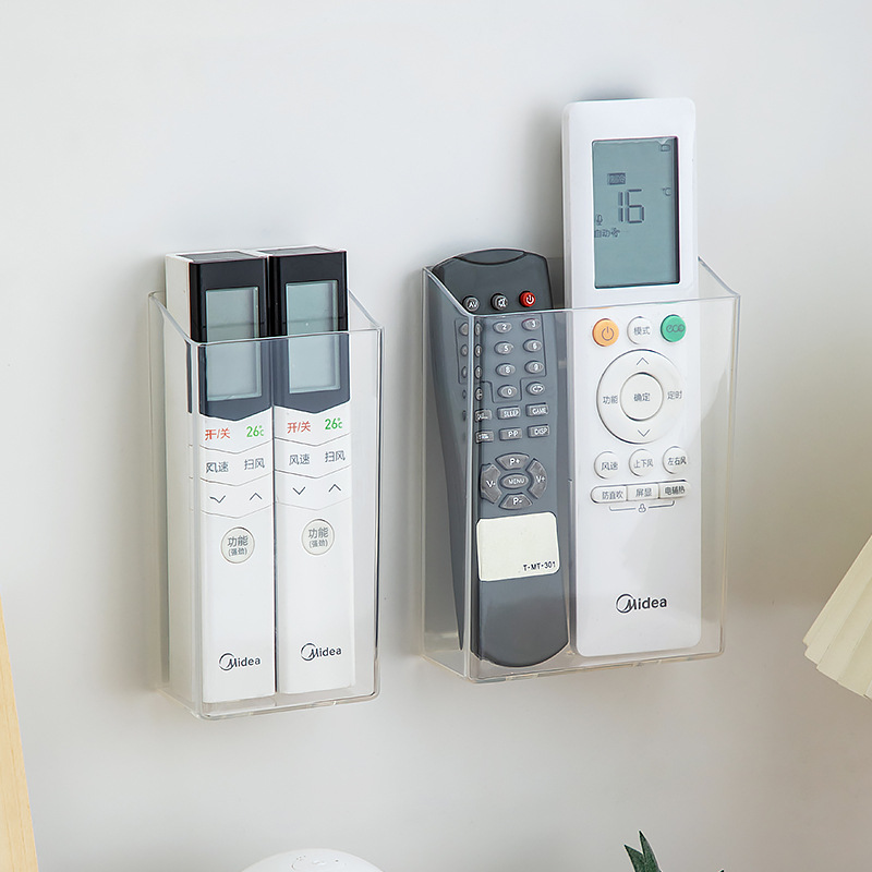 客厅创意电视空调遥控器壁挂收纳盒北格手机免打孔置物架挂架塑料