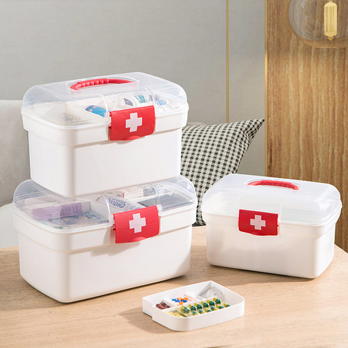 居家家医药箱大容量分层手提便携