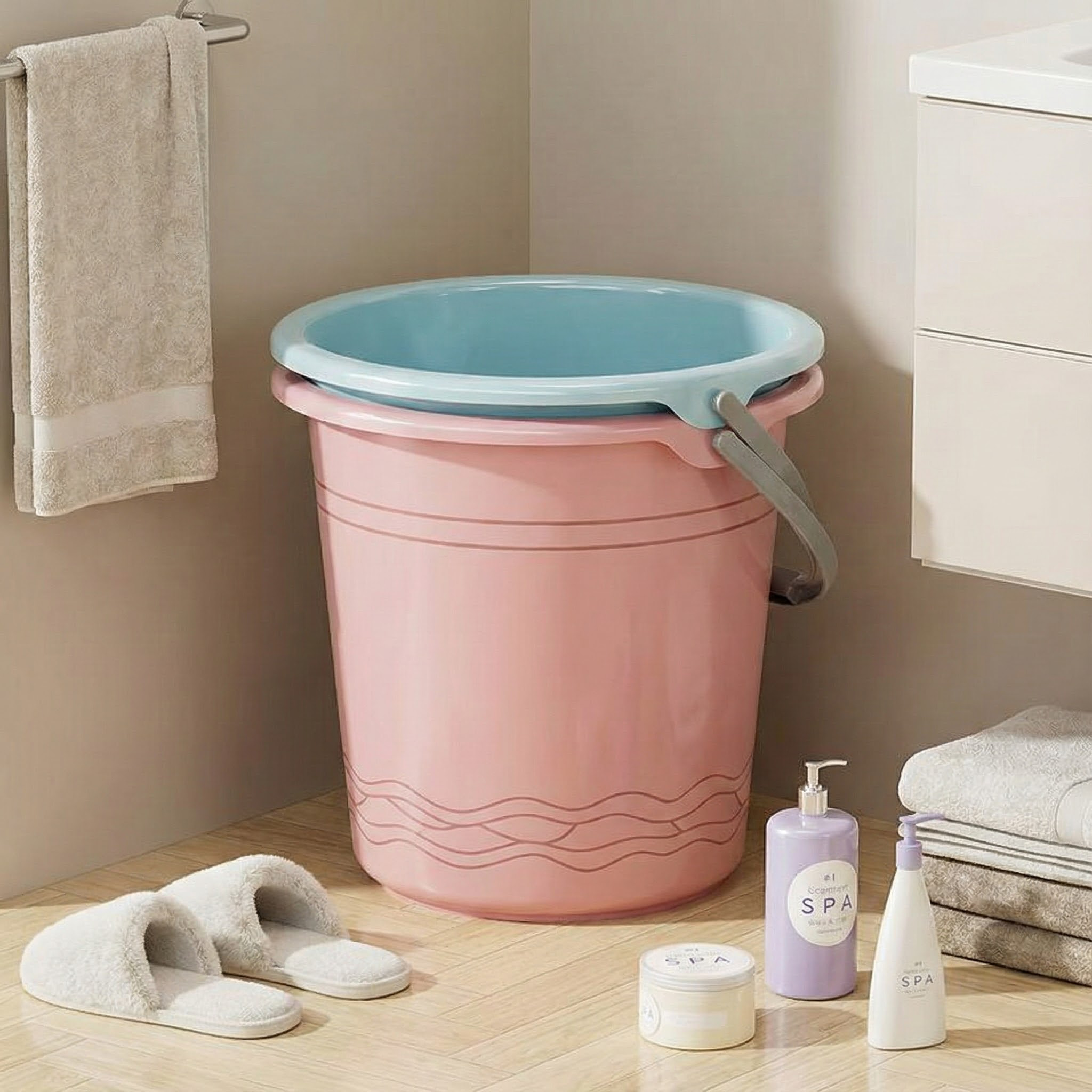 水桶洗脸盆水瓢套装宿舍学生洗浴三件套家用卫生间塑料水桶勺盆,厨房/烹饪用具,水舀/水瓢,淘宝优惠券,粉丝福利购,淘宝优惠卷