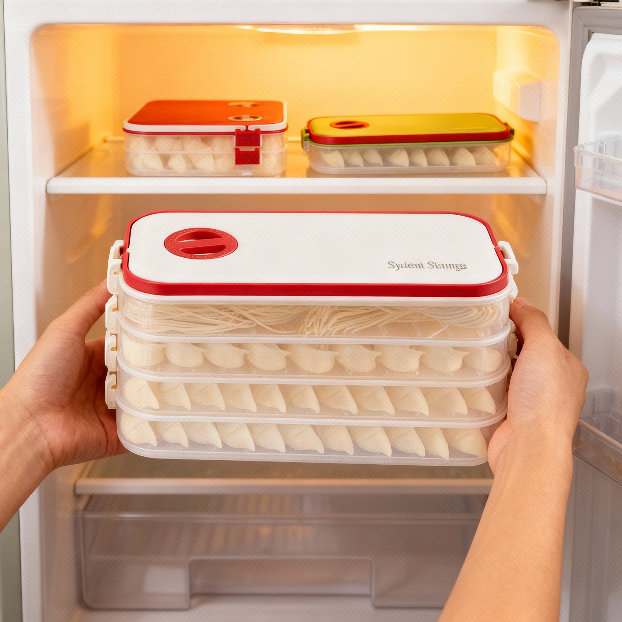 居家家饺子收纳盒冰箱用冷冻盒饺子盒食品级冷冻专用托盘馄饨水饺,收纳整理,食物收纳盒,淘宝优惠券,粉丝福利购,淘宝优惠卷