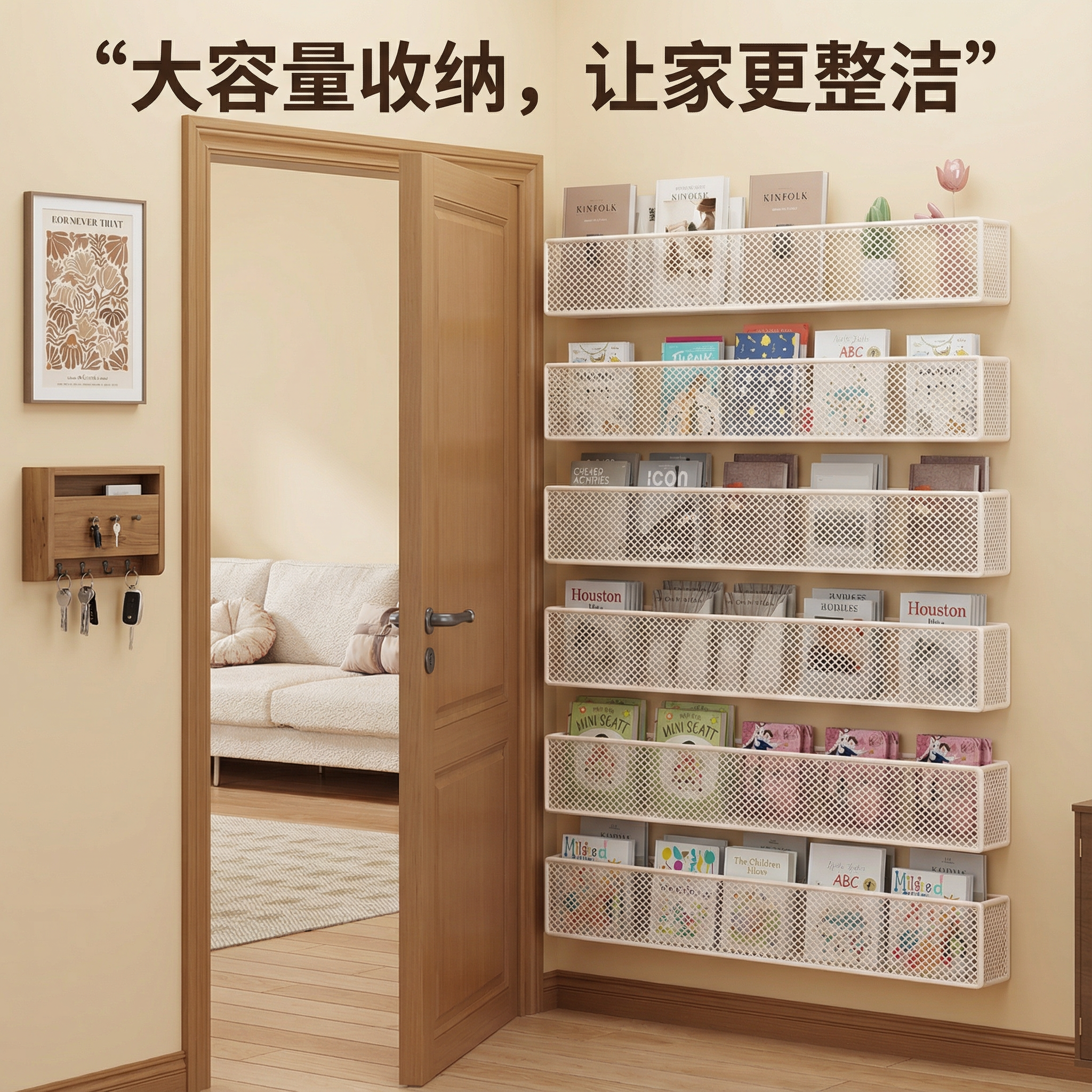 门后夹缝置物架书架超薄收纳柜儿童壁挂多层墙上一体靠墙缝隙窄柜,收纳整理,挂门置物架,淘宝优惠券,粉丝福利购,淘宝优惠卷