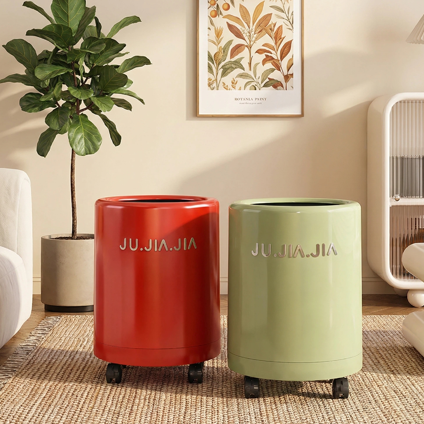 带轮垃圾桶家用客厅轻奢高档高颜