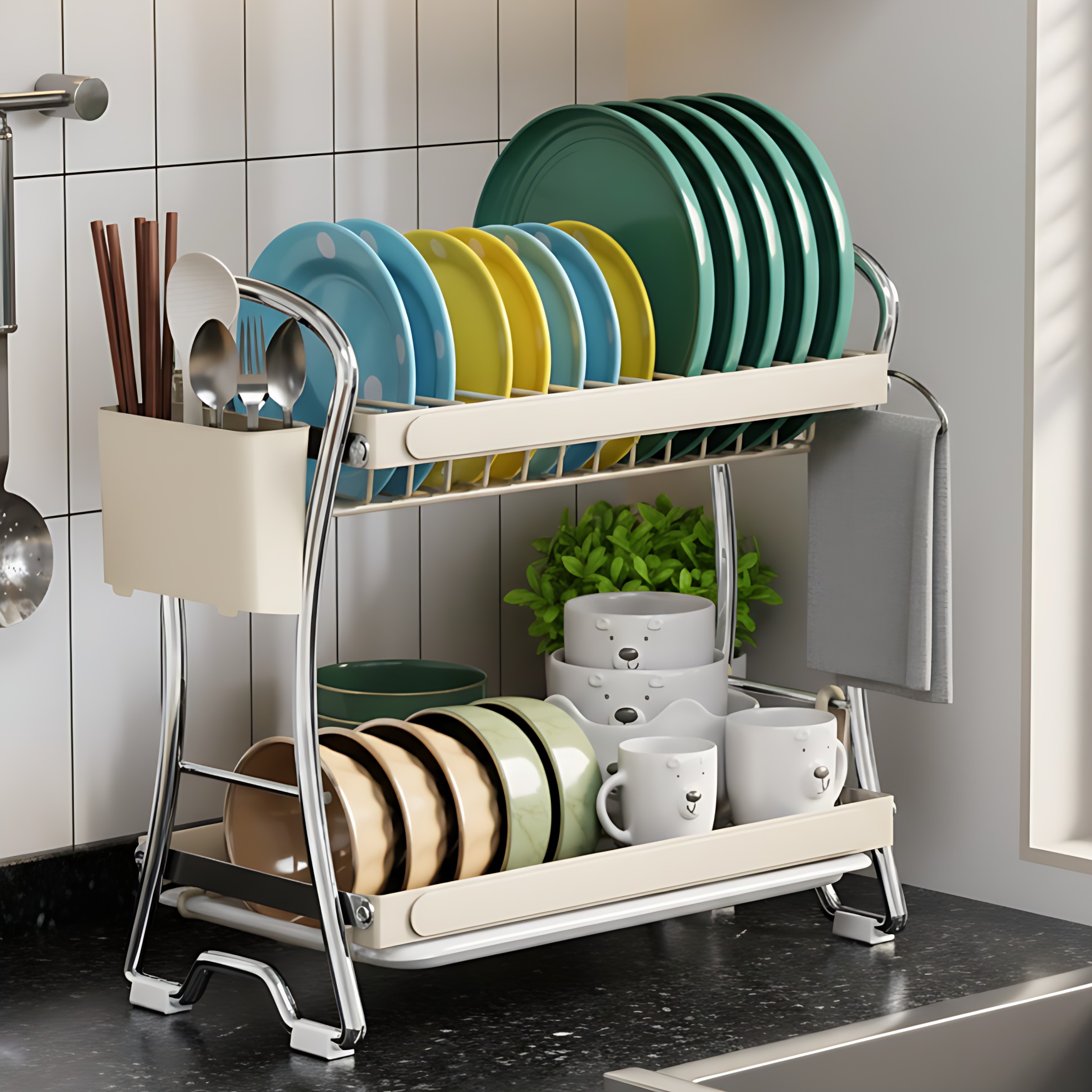 厨房橱柜置物架多功能碗盘碗碟