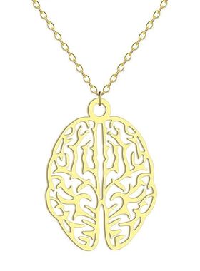 不锈钢大脑吊坠项链 神经学家礼物大脑吊坠项链饰品礼物