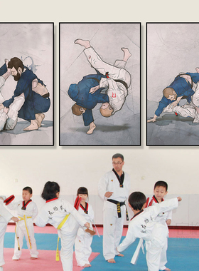 柔道装饰画柔术武馆少儿培训机构