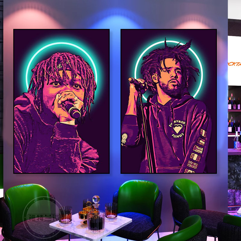 Hiphop装饰画说唱歌手酒吧清吧