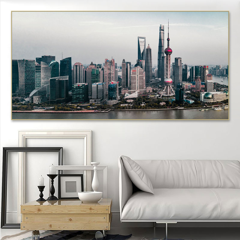上海挂画城市建筑外滩风景