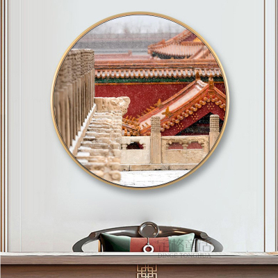 故宫装饰画中国风餐厅建筑客厅