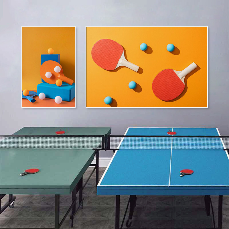 乒乓球室装饰画体育馆俱乐部色彩简约海报挂画国球运动创意壁画