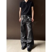 美式 潮 A字原牛窄幅赤耳激光烧花提花拼接直筒牛仔裤 复古 蛇迹