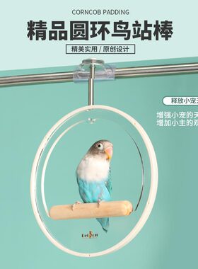 鹦鹉站架亚克力玄风牡丹虎皮站棍站杆站棒鸟笼造景鸟玩具用品用具