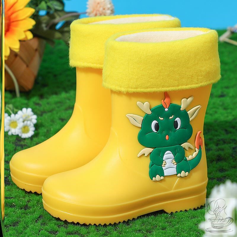 CHILDRENS RAIN BOOTS NEW CARTOON WATERPROOF MENS AND WOMENS SMALL AND MEDIUM-SIZED CHILDRENS BABY RUBBER SHOES RAIN BOOTS KINDERGARTEN WEAR A SHORT TUBE