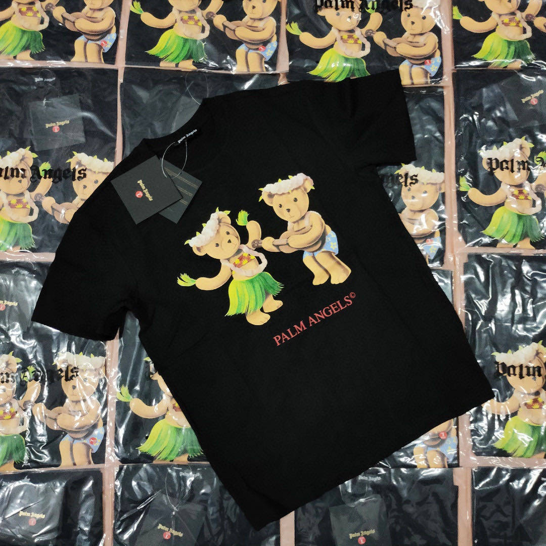 ins超火跳舞草裙小熊卡通印花宽松短袖T恤情侣BF风百搭半袖潮tee在类目 男装, T恤中 - 来自Buy2taobao.com提供专业的淘宝代购服务