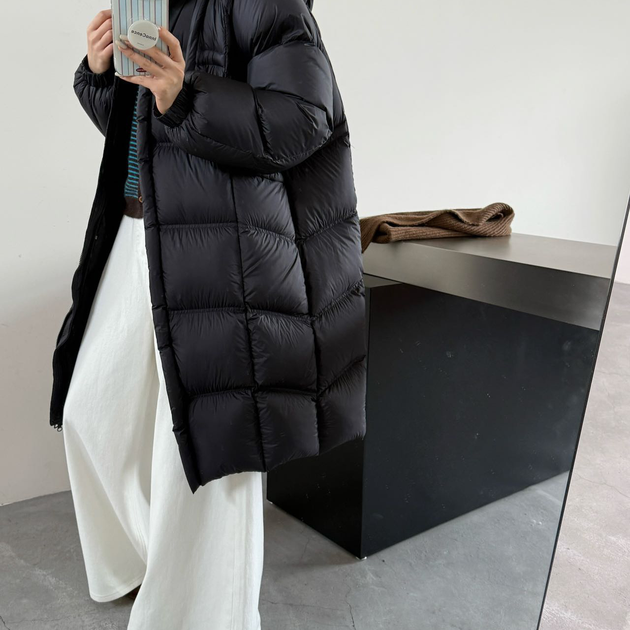 童心小众上新广检7A抗菌中长款连帽时尚保暖羽绒服外套8657