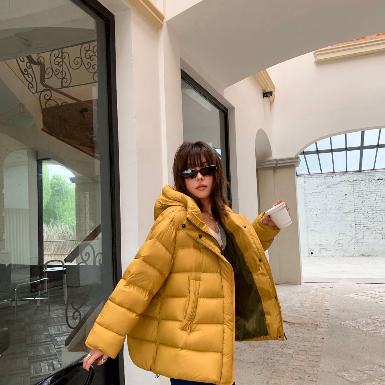 童心家冬上新时尚连帽中长款保暖羽绒服外套(配小马)9068