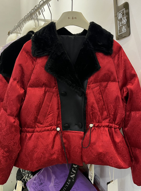 童心新中式洋气大翻领保暖羽绒服外套(环保毛领不可拆卸)YJN-0690