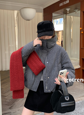 童心小众呢料短款面包保暖羽绒服外套(新国标90有检测报告)67035