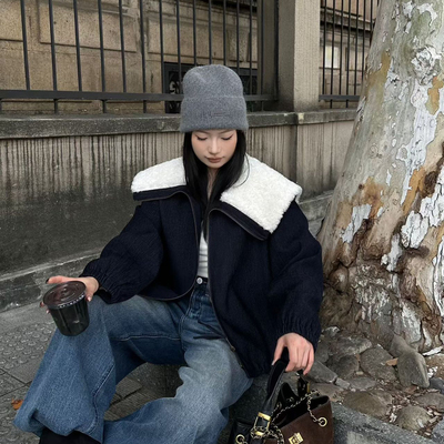 童心设计羽绒质检韩系大翻领羽绒外套羽绒服(含90白鸭绒)6655YD