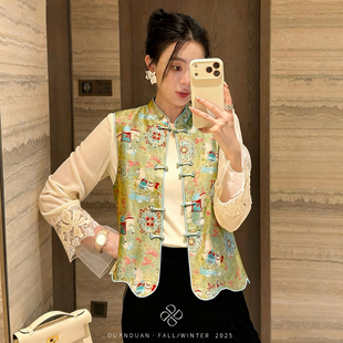 童心设计店纹样清晰灵动马甲光泽感高级不廉价摸起来软马甲A9614