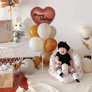 满月百天气球场景装饰30天婴儿拍照道具布置男宝女孩仪式感背景墙