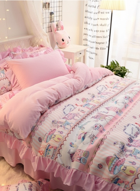 马戏团加绒单被套双面牛奶珊瑚绒少女心被芯子套被单保暖加厚秋冬