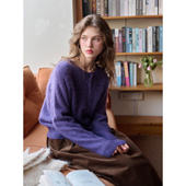 柔感羊绒羊毛拉毛纯色毛衣女慵懒针织衫 SimpleRetro春日小诗 法式