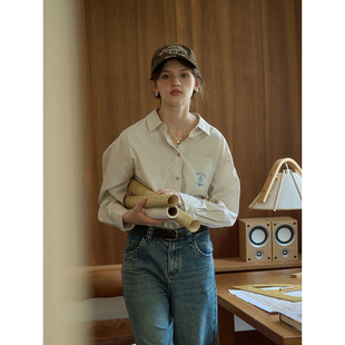 SimpleRetro 莓莓方酪甜美法式条纹衬衫女春季学院风通勤长袖衬衣