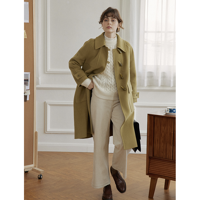 手工缝制羊绒双面呢大衣