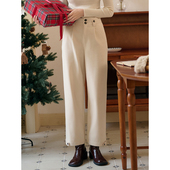 子 女厚裤 SimpleRetro经典 通勤百搭直筒九分休闲裤