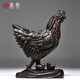 黑檀木雕鸡摆件实木雕刻母鸡十二生肖鸡摆设家居装 饰品红木工艺品