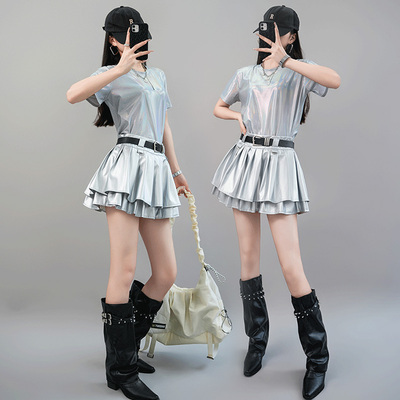 kpop女团爵士舞啦啦操演出服