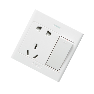 公牛明装开关按钮面板插座86型电灯三开双联两开单开单控家用明线