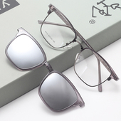 2022新款 磁吸近视眼镜偏光太阳镜金属眉毛半框男女款 墨镜开车钓鱼