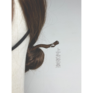 雅竹。新中式国风檀木簪子旗袍盘发头饰钗子日常通勤发簪高级步摇