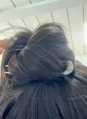 8cm宝藏簪子～镂空牡丹s925银盘发钗U型步摇复古典风新中式民国饰