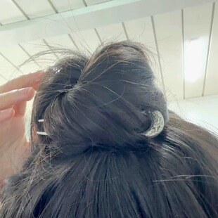 8cm宝藏簪子~镂空牡丹s925银盘发钗U型步摇复古典风新中式民国饰