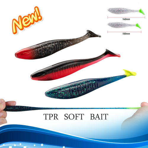 苦茶加工定制软胶浮水T尾10cm/14cm假饵ZMAN路亚饵Paddle POPTPR