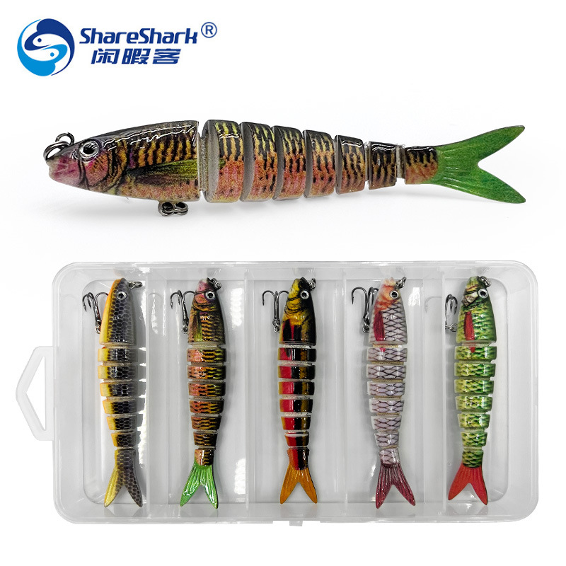 苦茶路亚多节鱼饵9cm/6g仿生硬鱼饵8节沉水远投鱼饵假饵渔具厂家