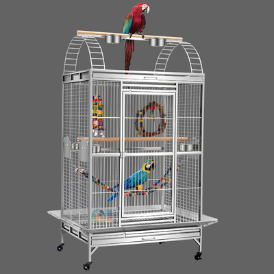 不锈钢金属鹦鹉鸟笼子别墅