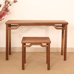 黑胡桃木古琴桌凳实木古琴桌老榆木古琴琴桌榫卯结构书桌茶桌整装