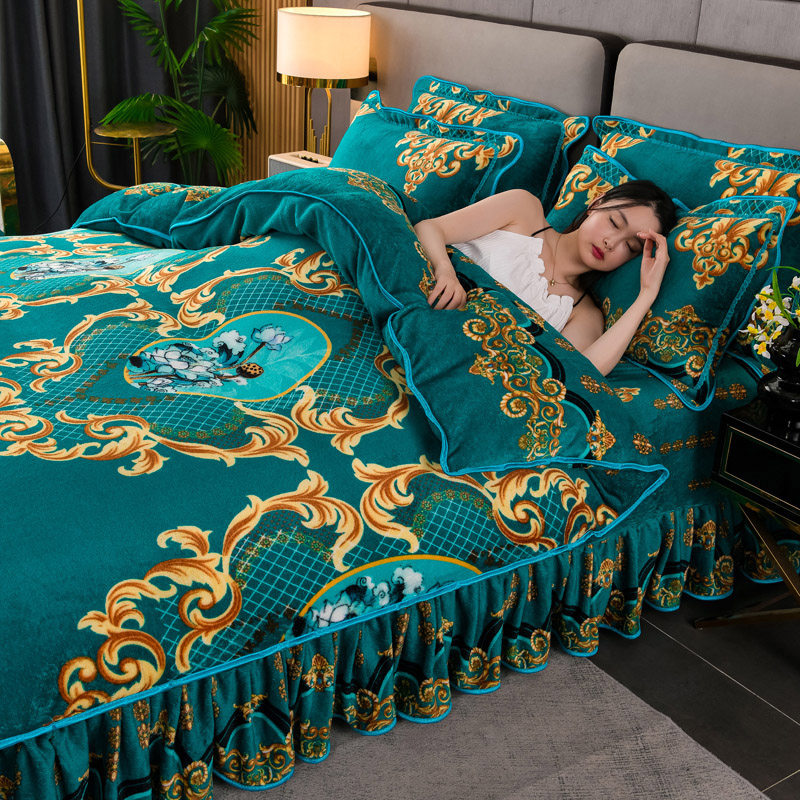 加厚牛奶绒四件套冬季双面珊瑚绒保暖法兰绒被套床单裙款床上用品,床上用品,床品套件/四件套/多件套,淘宝优惠券,粉丝福利购,淘宝优惠卷