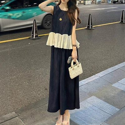 法式无袖背心荷叶边上衣