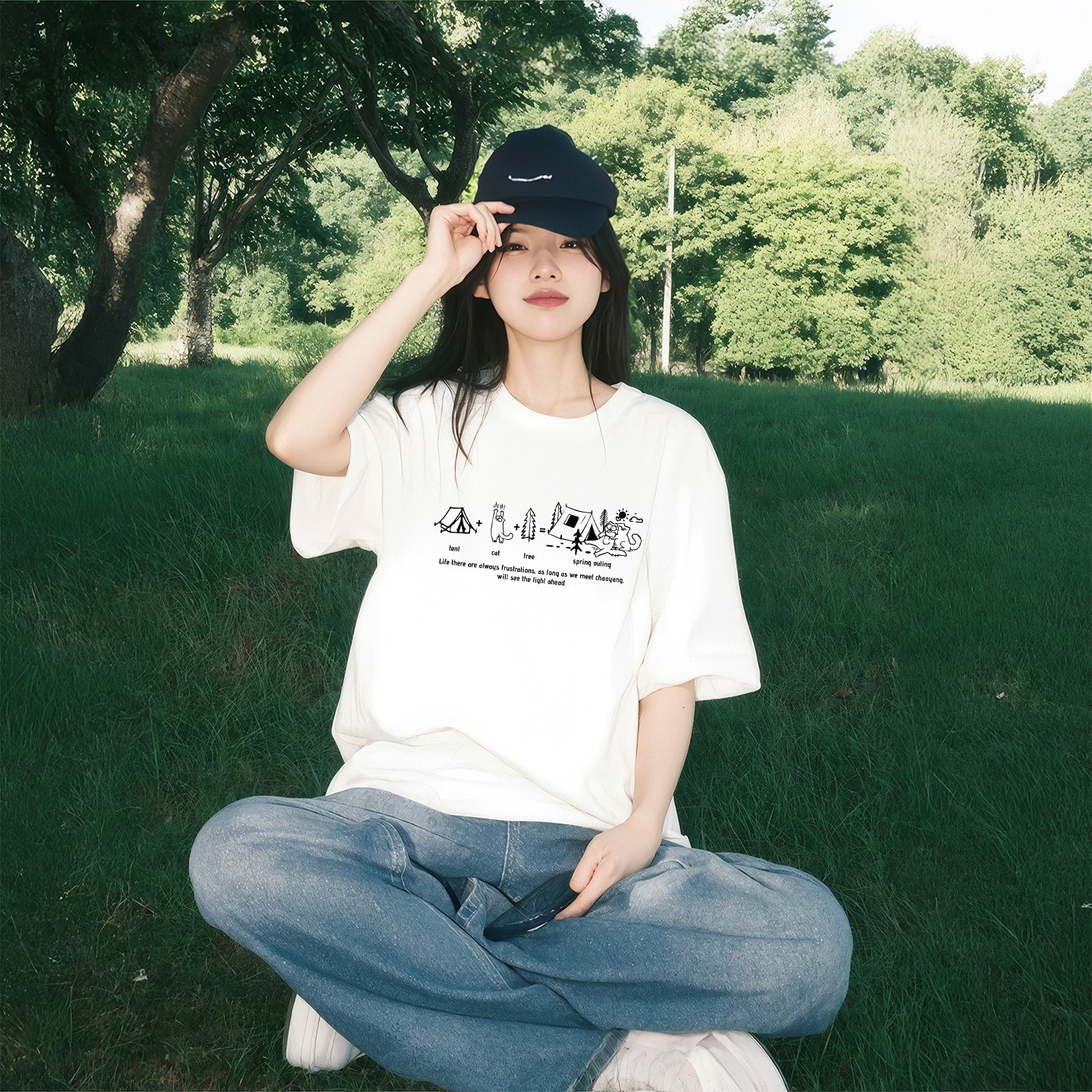 白色短袖t恤女2025新款爆款夏季纯棉宽松半袖超好看独特漂亮上衣